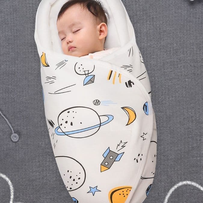 宇宙探検柄　◆新生児用おくるみ