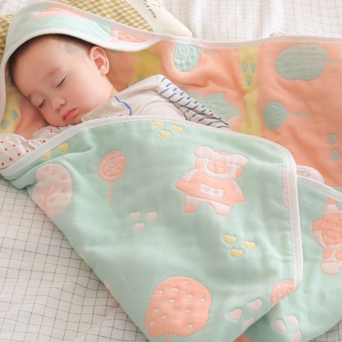 おくるみ 可愛い動物柄綿製赤ちゃん用おくるみ
