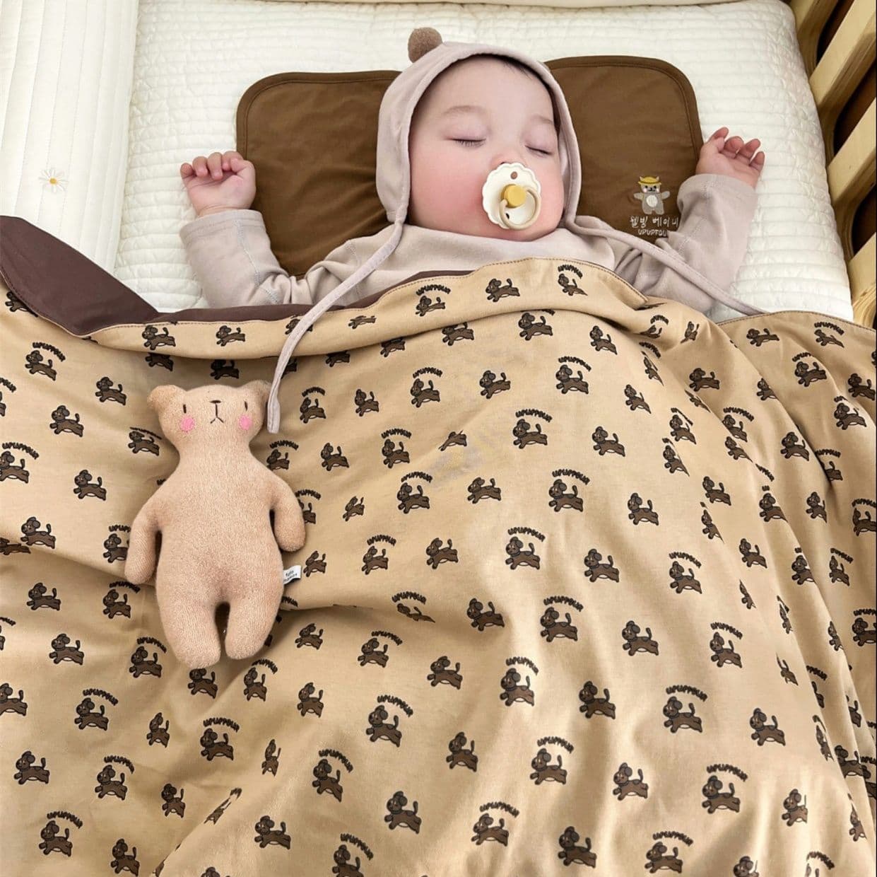 おくるみ 可愛い動物と花柄の赤ちゃん用おくるみ