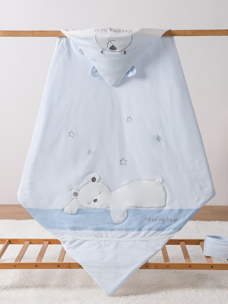 おくるみ 愛らしい動物刺繍の赤ちゃん用おくるみ