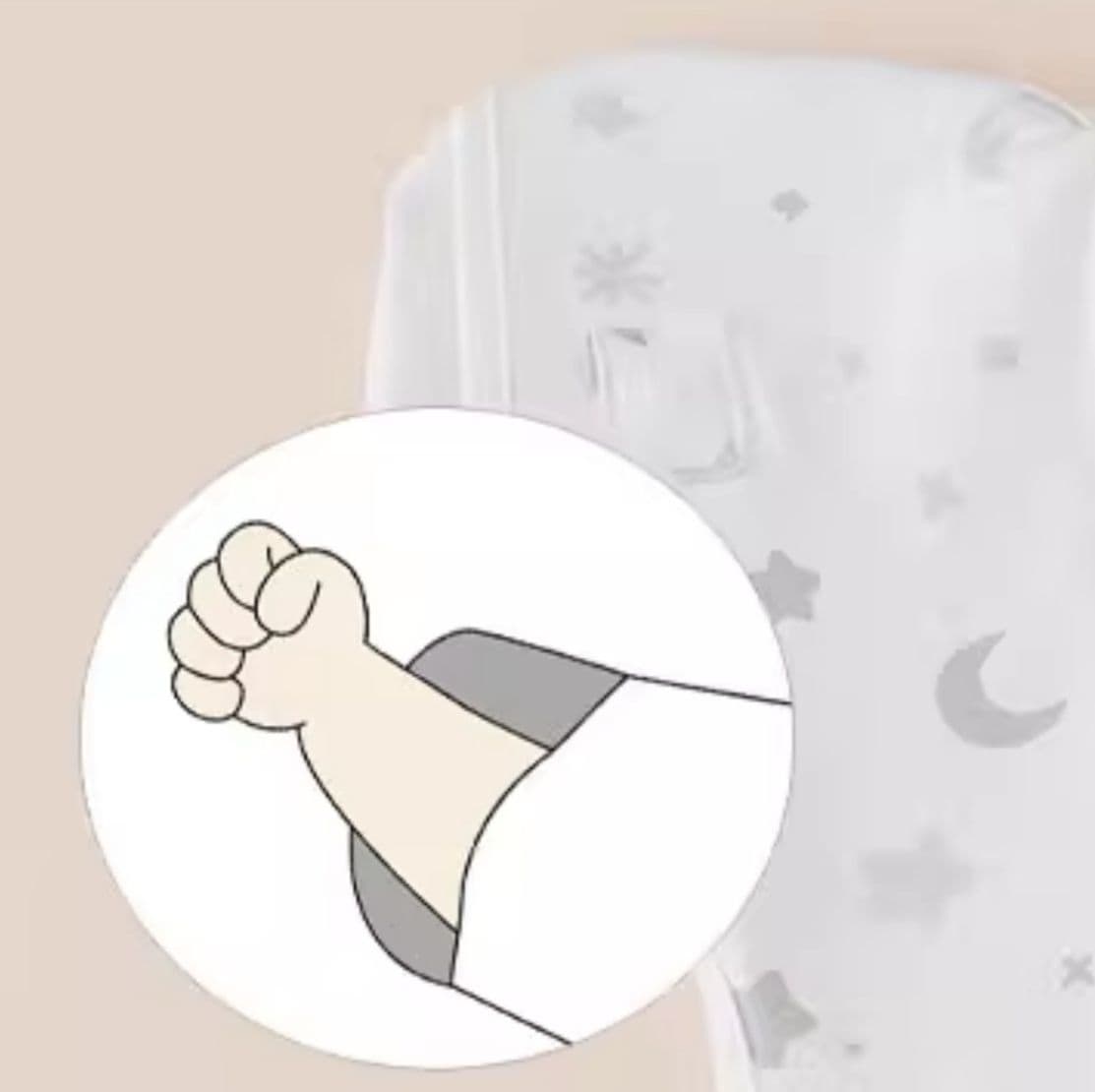 袖部分が開閉できるおくるみ